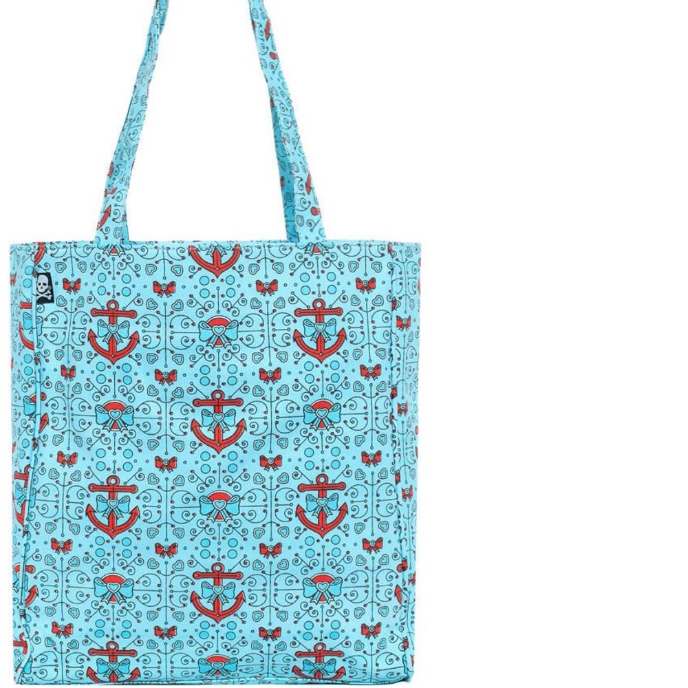 🌺Sourpuss Turquoise Lovely Anchors Tote Bag - Picture 3 of 7